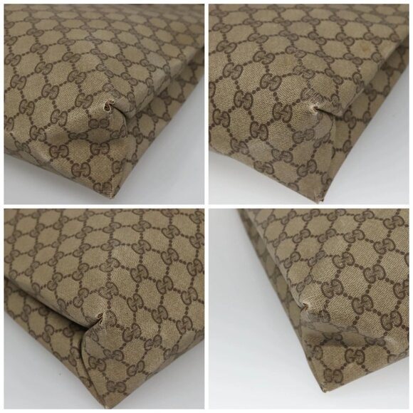 GUCCI GG Supreme Web Sherry Line Tote Bag PVC Beige Gold 39 02 091 Auth - Picture 15 of 15